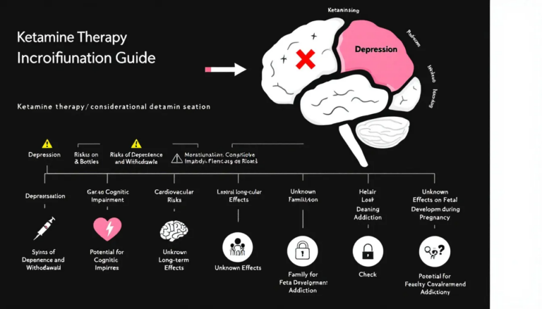 A visual guide on practical considerations and lifestyle factors affecting ketamine therapy candidates.