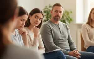 Group therapy session in a recovery center