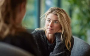 Therapy session for coping with depression after quitting alcohol