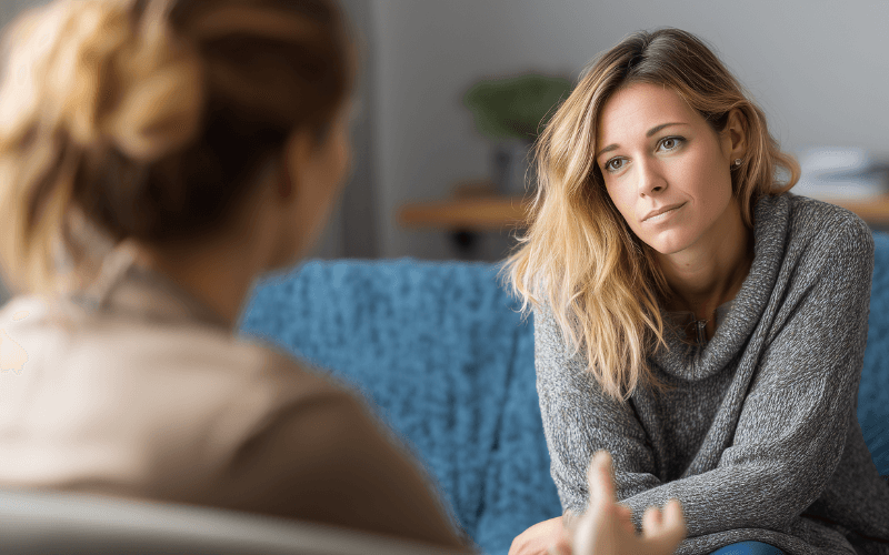 Supportive listener showing empathy during a recovery conversation