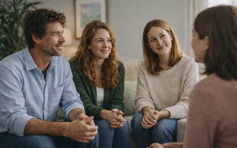 Family education session supporting addiction recovery in New Hampshire