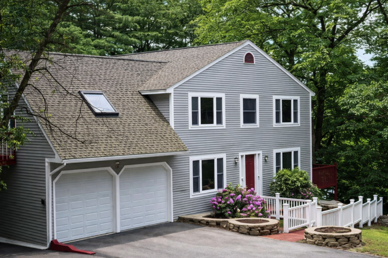 Modern addiction treatment center entrance in New Hampshire with welcoming exterior and landscaping