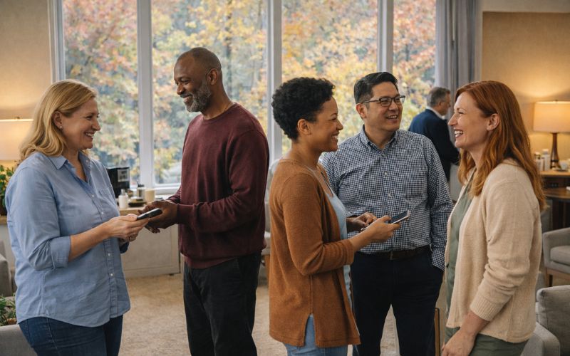 Supportive group therapy community in New Hampshire helping individuals maintain long-term addiction recovery 