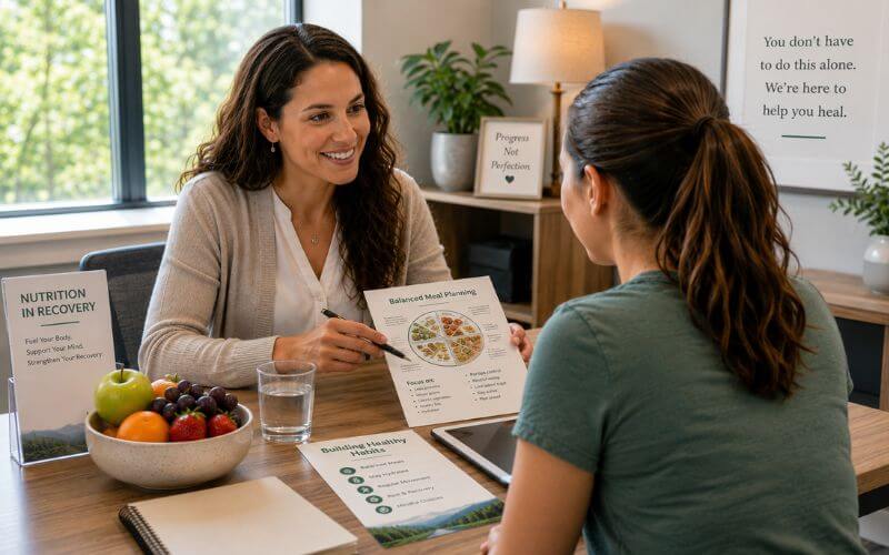 Nutrition counseling session at Heartfelt Recovery Centers in Hudson, NH 