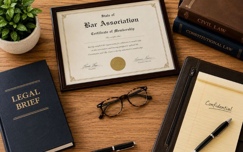 Professional licensing documents and credentials on desk, representing concerns about maintaining licenses during addiction treatment