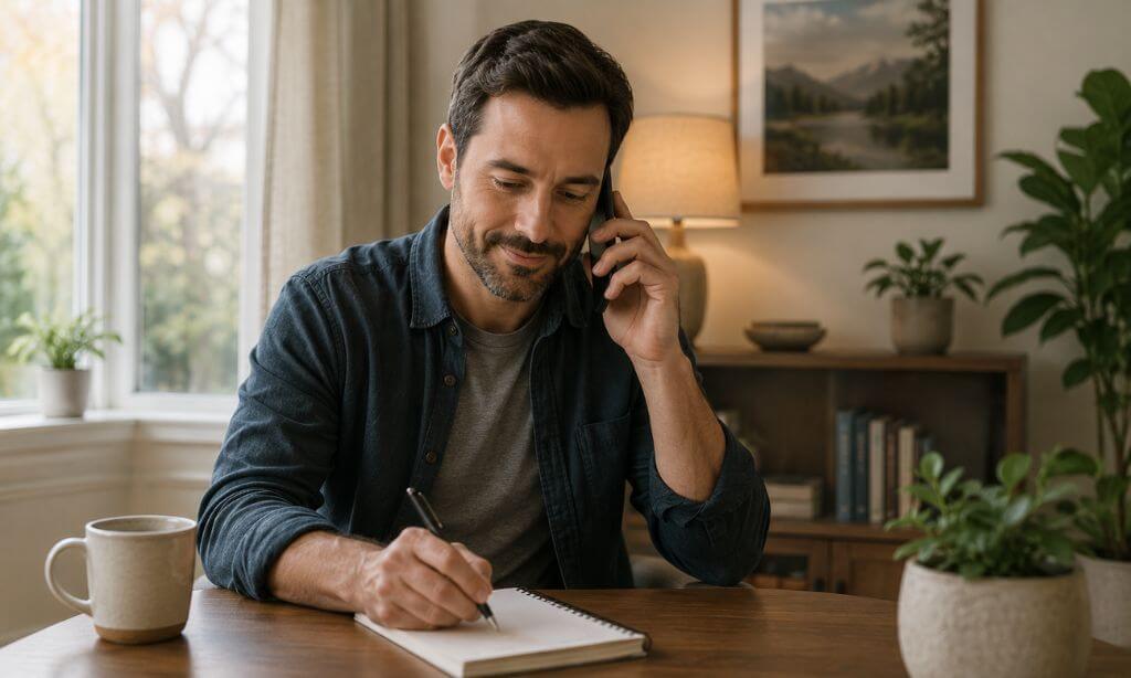 Person on the phone verifying insurance coverage for addiction treatment