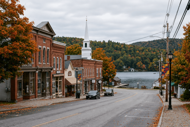 Scenic view of Laconia, New Hampshire near Lake Winnipesaukee, representing the new Heartfelt Recovery Centers location serving the Lakes Region