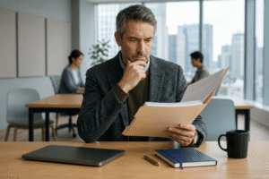 HR professional reviewing employee assistance program resources at a New Hampshire workplace